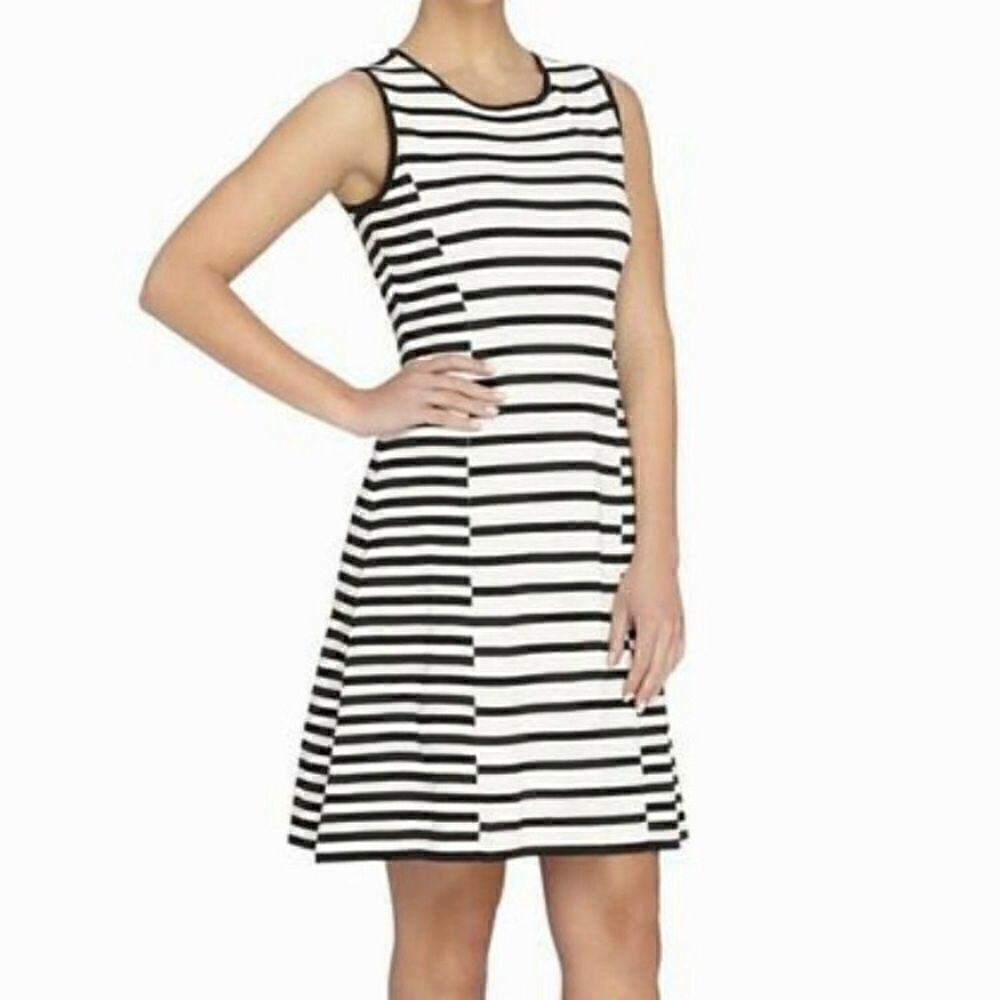 Catherine Malandrino | Black & White Striped Dress